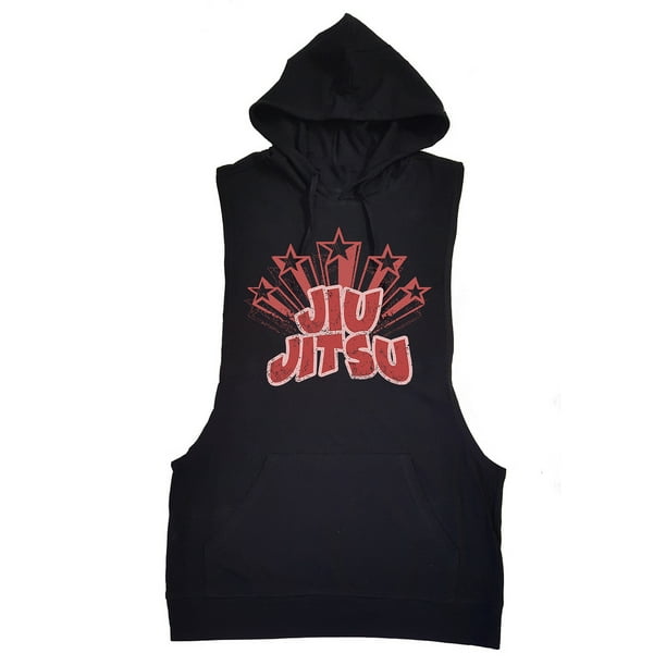 Mens Comic Jiu Jitsu KT T29 Black Sleeveless Vest Hoodie Mens Comic Jiu Jitsu KT T29 Black Sleeveless Vest Hoodie
